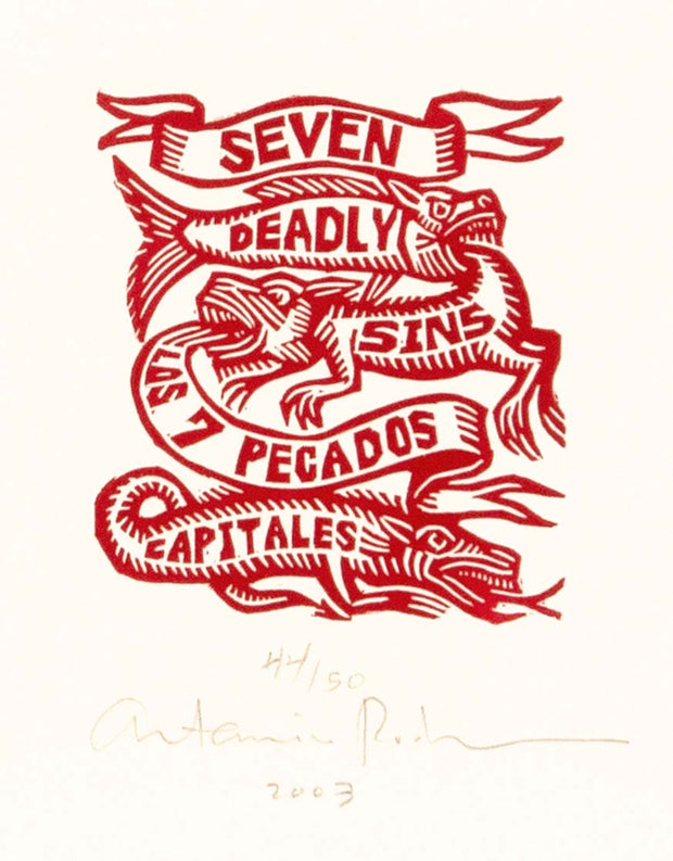 Seven Deadly Sins / Los 7 Pecados Capitales (Suite of 9 Linocuts) by Artemio Rodriguez - Davidson Galleries