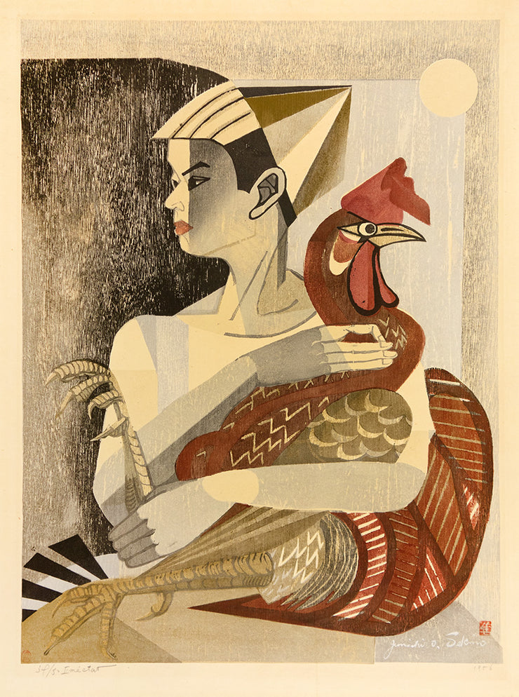 Girl with Rooster by Jun'ichiro Sekino - Davidson Galleries