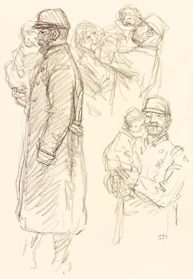 Soldat en Képi, portant un énfant (Soldier in Cap Carrying a Child) by Théophile-Alexandre Steinlen - Davidson Galleries