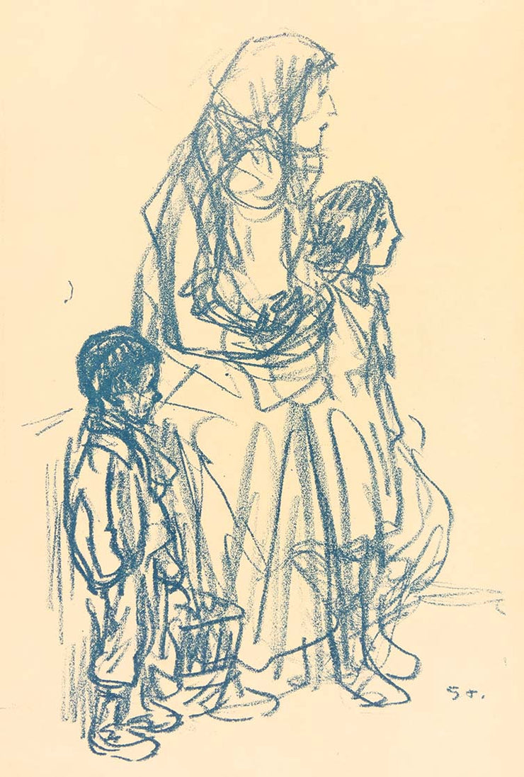 Femme de profil et trois enfants (Woman in Profile with Three Children) by Théophile-Alexandre Steinlen - Davidson Galleries