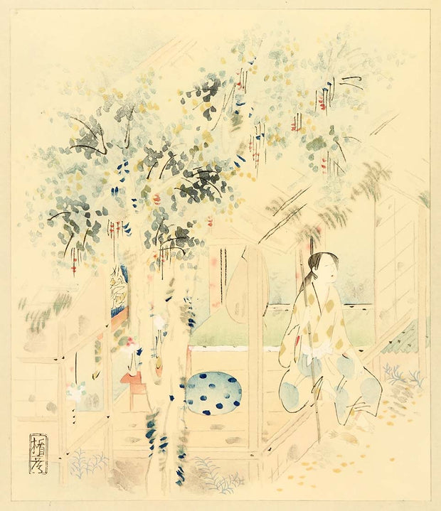 Woman Seated at the Edge of a Veranda by Suga Tatehiko - Davidson Galleries