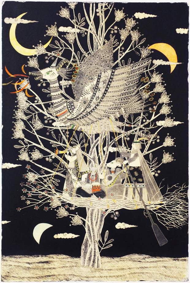 Three of the Moon, Tree of Wind and Small Boat by Mio Asahi - Davidson Galleries