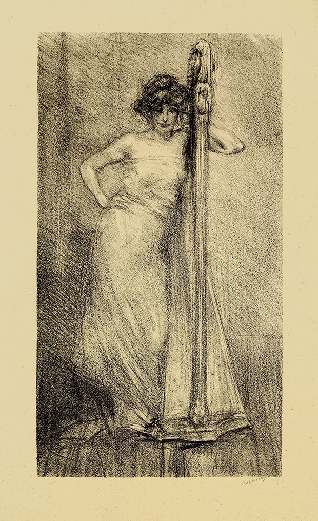 Femme à la Harpe by Albert de Belleroche - Davidson Galleries