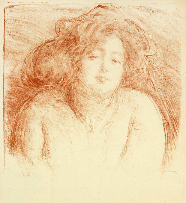 Lili, desabandon, Beatitude, Femme au Cheveux Defaits (Lili, a woman blissfully relaxed, her hair disheveled) by Albert de Belleroche - Davidson Galleries