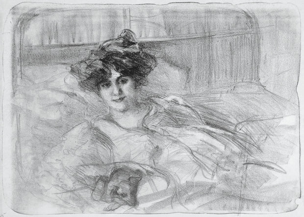 Femme au Lit Convalescence (Woman on a bed convalescing), Julie de Belleroche by Albert de Belleroche - Davidson Galleries