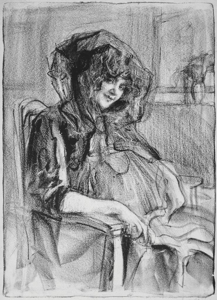 Chiffon, Julie de Belleroche pregnant with Willie (William de Belleroche) by Albert de Belleroche - Davidson Galleries