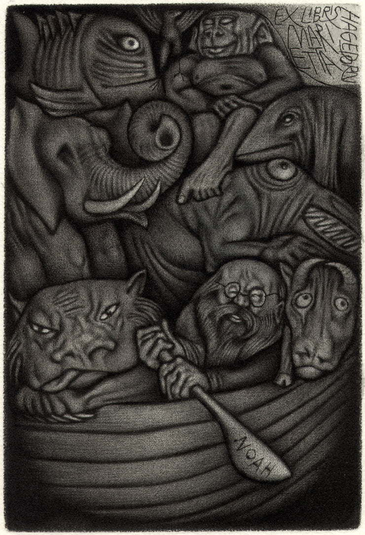Noah's Arc (Ex Libris for Marietta Hagedorn) by Yuri Borovitsky - Davidson Galleries
