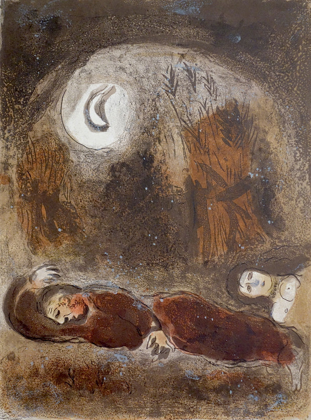 Ruth aux Pieds de Boaz (Ruth at the Feet of Boaz) by Marc Chagall - Davidson Galleries