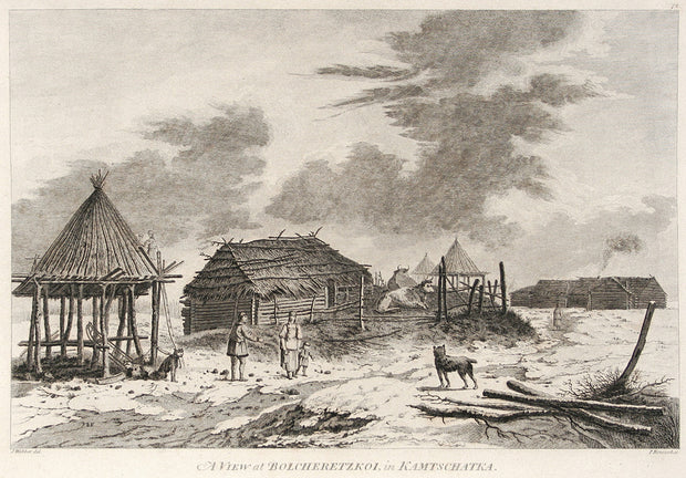 A View at Bolsheretzkoi, in Kamtschatka by The Voyages of Captain Cook - Davidson Galleries