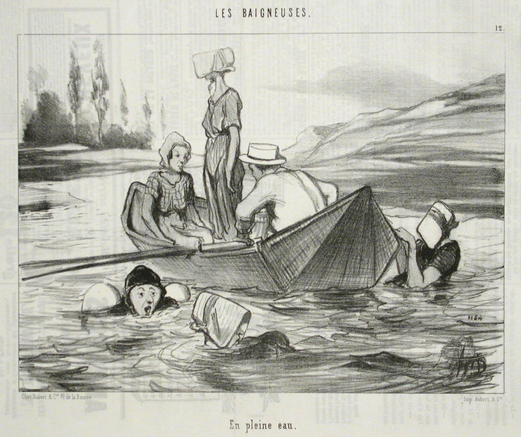 En pleine eau (In open water) by Honoré Daumier - Davidson Galleries