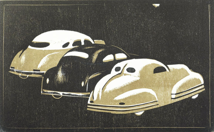 3 Cars at Night by Lockwood Dennis - Davidson Galleries