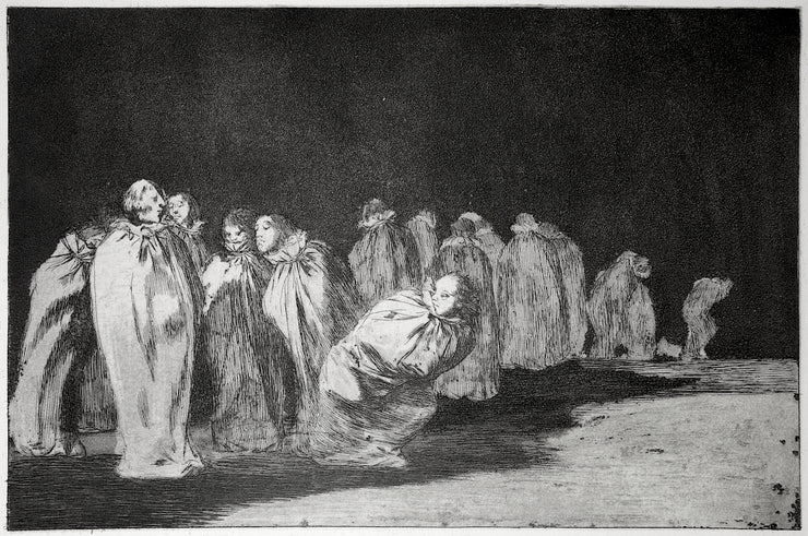 Plate 8. So El Sayal, Hay Al (There Is Something Beneath The Sackcloth, i.e. You Can't Judge A Man By His Clothes) / Los Ensacados (The Men In Sacks) by Francisco Goya - Davidson Galleries