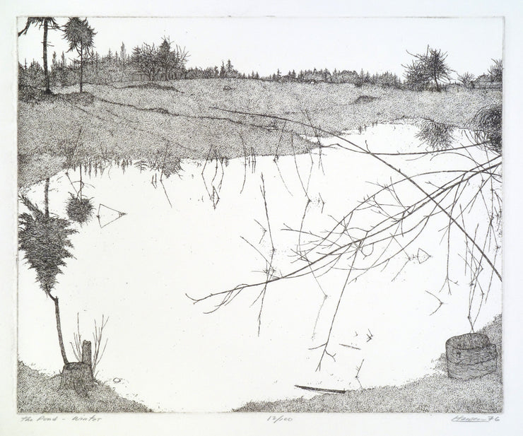 The Pond - Winter by Art Hansen - Davidson Galleries