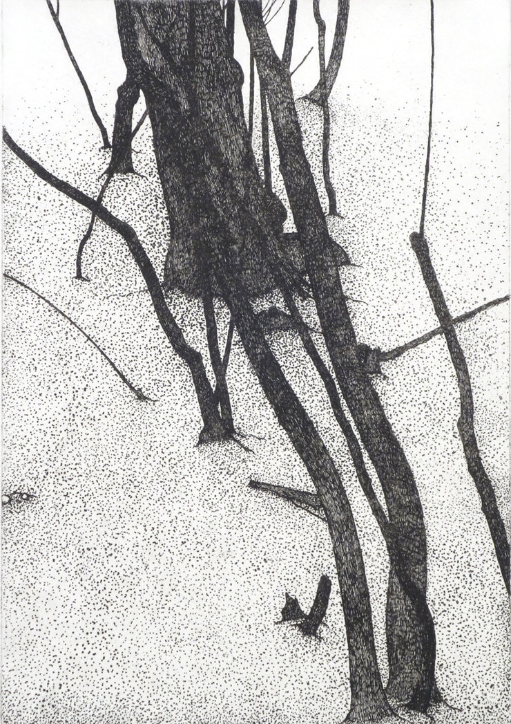 Forest and Man on Stump by Art Hansen - Davidson Galleries