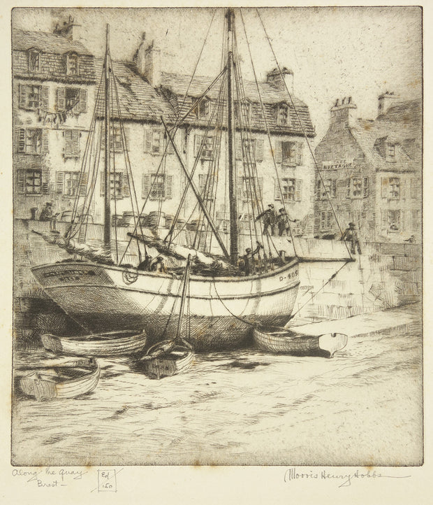 Along the Quay, Brest by Morris Henry Hobbs - Davidson Galleries