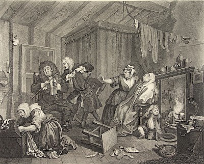 Plate 5. The Death of the Harlot by William Hogarth - Davidson Galleries