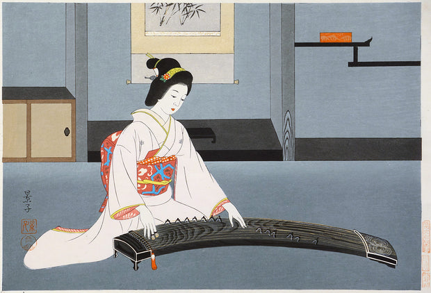 Woman Playing Koto by Keiko Yurimoto - Davidson Galleries