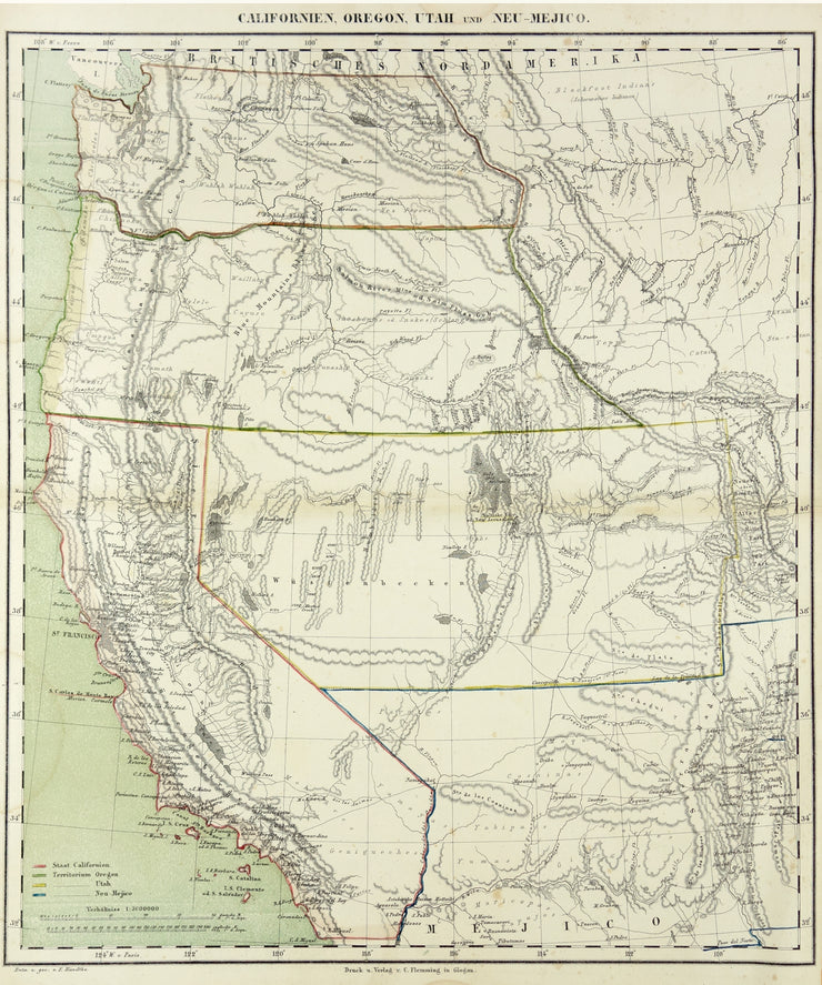 Californien, Oregon, Utah and Neu-Mejico by Maps, Views, and Charts - Davidson Galleries