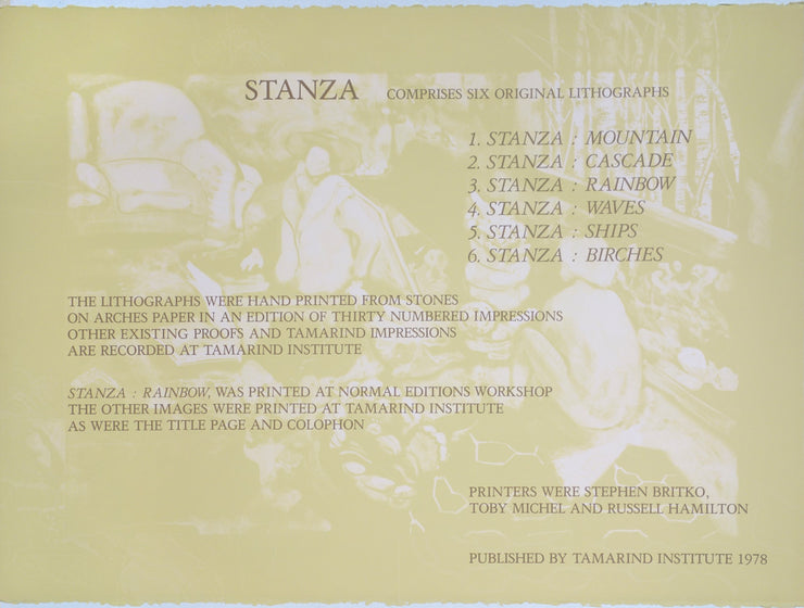 Stanza Portfolio (Portfolio of 6 lithographs) by James McGarrell - Davidson Galleries