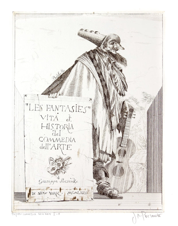 Les Fantasies Vita et Historia del Commedia dell'Arte (Set of 24 Mixed Intaglio Prints) by Joe A. Pecsenke - Davidson Galleries