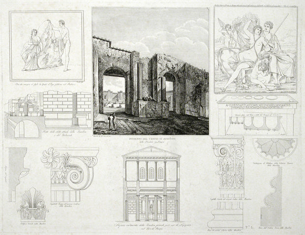 Ingresso del Tempio di Augusto detto Panteon by Luigi Rossini - Davidson Galleries