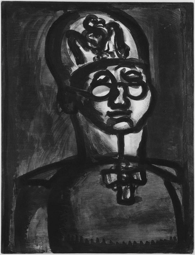 Plate 51. Loin du sourire de Reims. (Far from the smile of Rheims.) by Georges Rouault - Davidson Galleries