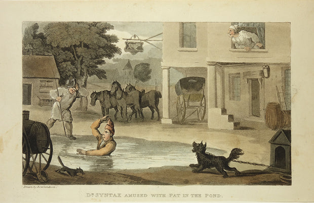 Dr. Syntax Amused with Pat in the Pond by Thomas Rowlandson - Davidson Galleries