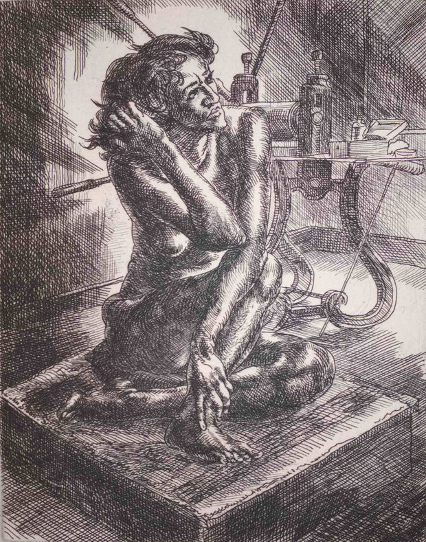 Crouching Nude and Press by John Sloan - Davidson Galleries