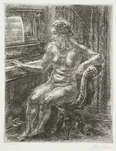 Nude at the Piano by John Sloan - Davidson Galleries