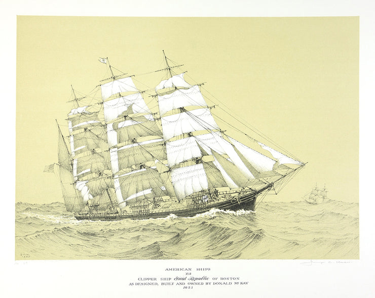 American Ships XII (Clipper Ship Great Republic of Boston As Designed, Built and Owned by Donald McKay, 1853) by George C. Wales - Davidson Galleries