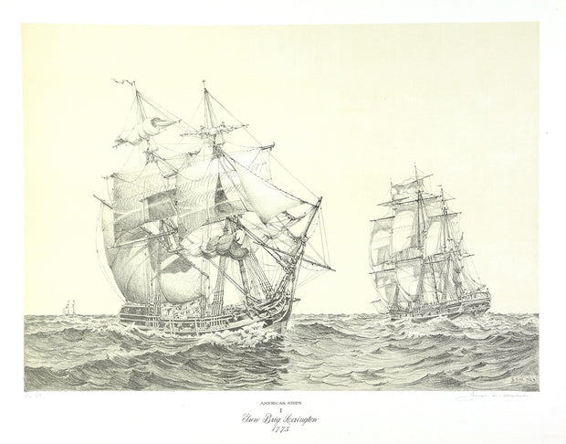 American Ships I (Gun Brig Lexington, 1775) by George C. Wales - Davidson Galleries