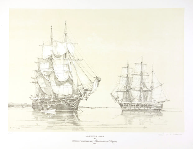 American Ships III (New Bedford Whalers; Rousseau and Lagoda, 1861) by George C. Wales - Davidson Galleries