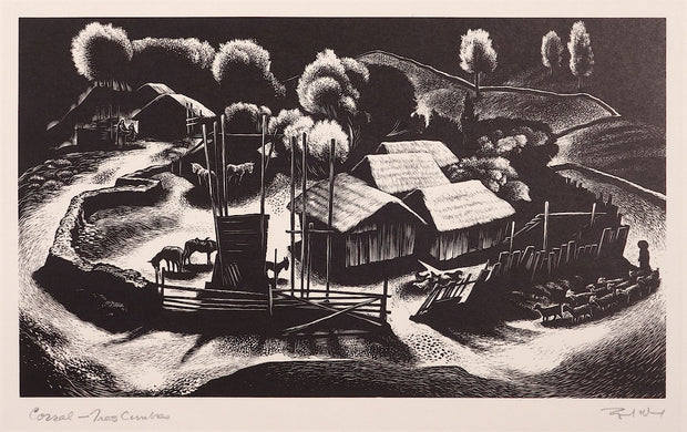 The Corral - Tres Cumbres by Lynd Ward - Davidson Galleries